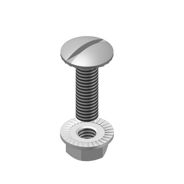 Rundkopfschraube M6 × 12 mm | mit Sperrzahnmutter | verzinkt | VPE: 100 Stk.
