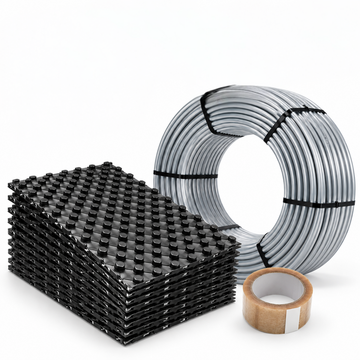 Fußbodenheizung Verlegeset 15 m² Basic – Noppenfolie & 200 m Heizrohr