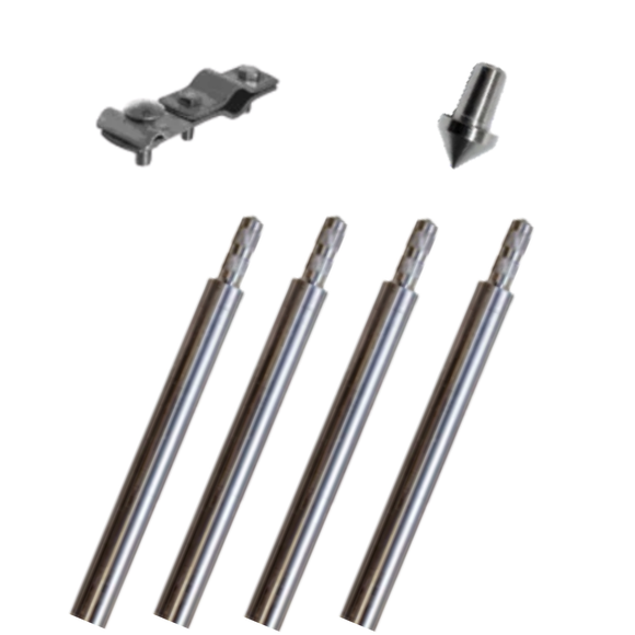 Tiefenerder Set V4A Ø 20 mm, 6 m – 4 × 1,5 m inkl. Schlagspitze &amp; Anschlussklemme