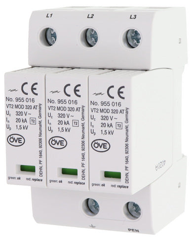 AC Überspannungsableiter 3-polig Typ II