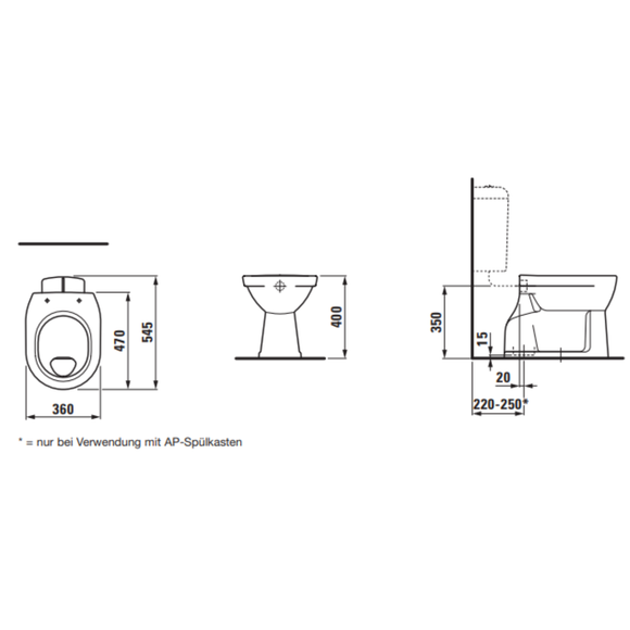 Laufen Pro StandWC Flachspüler weiß