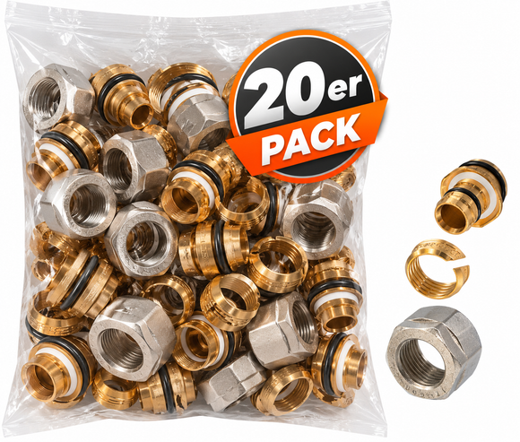 Klemmverschraubung 16 x 2 mm 3/4" für Aluverbund-Rohr | VPE:  20 Stück