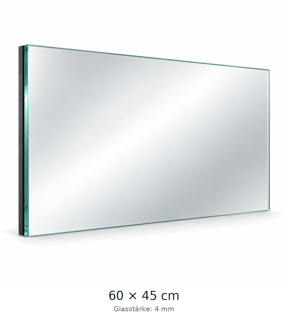 Floatglas-Spiegel 600 × 450 mm mit Feuchtraumbelag KIEDL