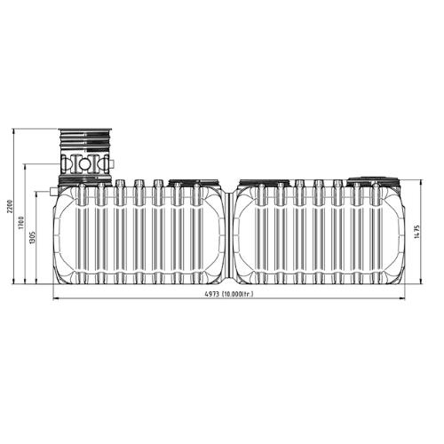 HT24 ProLine Regenwassertank 10.000 Liter, inkl. Siphon mit Kleintierschutz (AT 185) | VPE 1 ST
