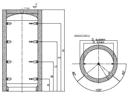 Pufferspeicher ALPS1250 1.250 l Silber-Vlies 100 mm