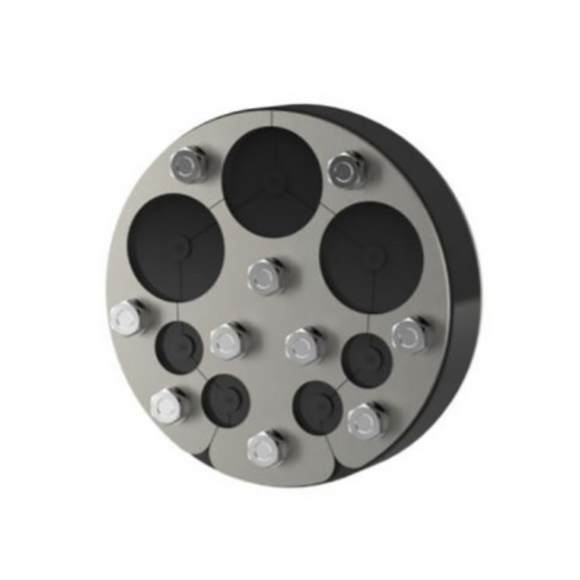 Hauff Ringraumdichtung HRD200 SG | Ø 200 mm | 3 × Kabel Ø 6–54 mm + 4 × Kabel Ø 6–26 mm | Geteilt, gas- & wasserdicht