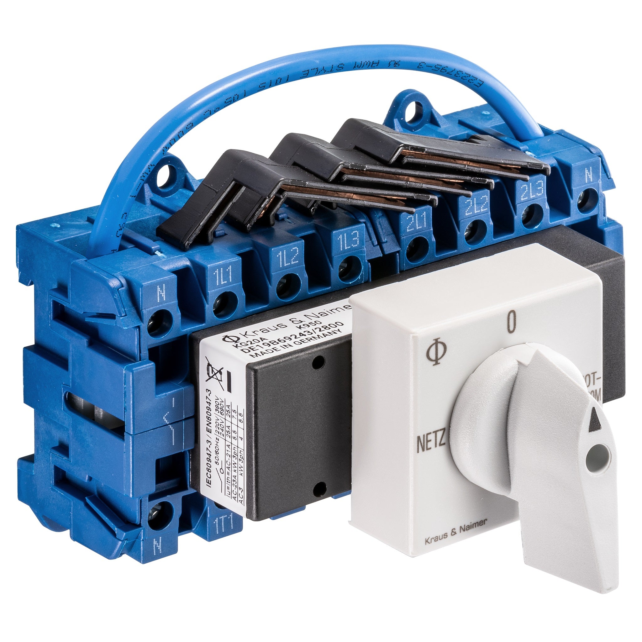 NETZ-0-NOTSTROM Umschalter,4-p.,Schnappb Ith=40 A,P=20 kW(AC23B,400V AC),25 mm² | VPE 1 Stk.