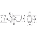 WC-Komplettset Flachspüler mit Spülkasten & WC-Sitz | Stand-WC Weiß | Abgang waagrecht | 5-teilig-4