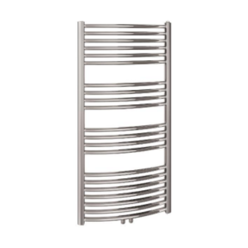 Una Badheizkörper gebogen Mittenanschluss, 122,2x60cm, Chrom