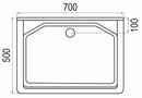 Varia Ausgussbecken GFK 70x50x30cm Ablaufv.,Befestigungss.,Standrohr,Grau-2