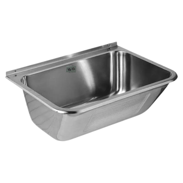 Varia Waschtrog Edelstahl matt 55,5 × 48 × 23 cm mit Überlauf und Befestigung – 1 Stück