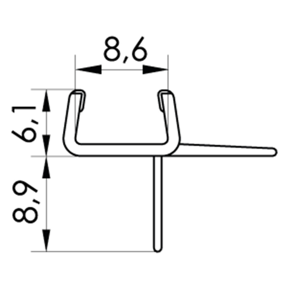 PALME – Bodendichtung für 8 mm ESG – optimale Abdichtung für Glasoberflächen – 1 Stück
