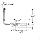 Era Ab- und Überlaufgarnitur komplett, mit Sichtteil 40/50mm, Chrom-2
