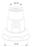 Grundfos Kugelventilsatz 6/4" Überwurf ×  5/4"  Innengewinde  | Messing-3