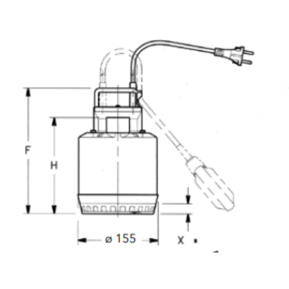Vogel Tauchpumpe DOC3CG | 5/4" mit Schwimmerschalter und 10 m Kabel | 230V