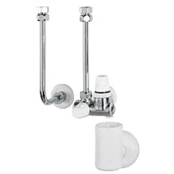 Una Speicheranschlussgarn. 1/2" für Aussen- u. Mittenmontage, Chrom