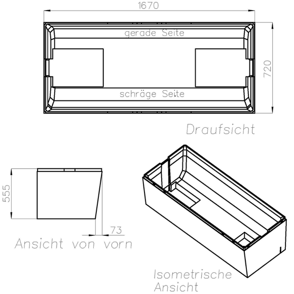 Forta Wannenträger für Körperform-Badewanne 170 × 75 cm