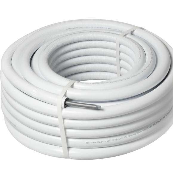 Viega Mehrschichtverbundrohr Raxofix 5302.48 16x2,2 mit 13 mm Dämmung weiß