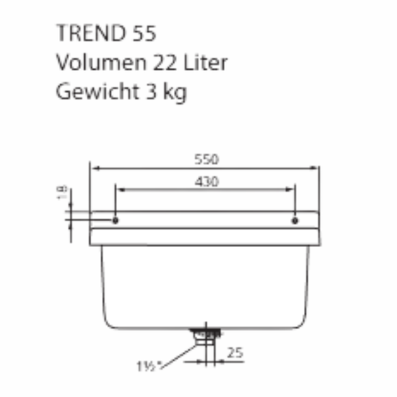 ROMAY – Waschtrog Trend 54,6 × 46 cm | weiß-marmoriert