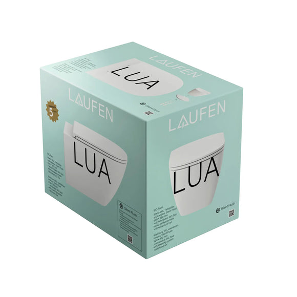 LAUFEN –  Komplettset Wand-WC H821080###0001, Silent flush, Tiefspüler, spülrandlos, inkl. Sitz mit Deckel mit Absenkautomatik