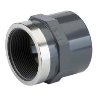 PVC-U Ü-Muffe ALU, d50-6/4" für Schwimmbadanwendung PN16, grau