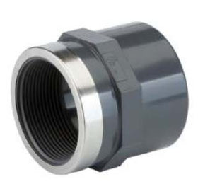 PVC-U Ü-Muffe ALU, d50-6/4" für Schwimmbadanwendung PN16, grau