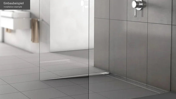 Aco ShowerStep Ausführung rechts L:1490 mm H1: 10mm H2:36mm | Edelstahl poliert