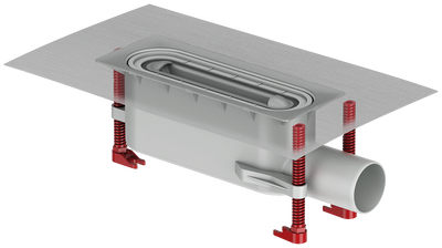 Aura Ablauf für Duschrinnenprägung DN 50, inklusive Dichtmembran und Wasserschutz 30
