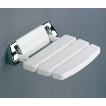 Varia Duschklappsitz ABS – Sitzfläche 35 × 33,7 cm, bis 160 kg, Weiß/Chrom – 1 Stück