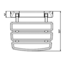 Varia Duschklappsitz ABS – Sitzfläche 35 × 33,7 cm, bis 160 kg, Weiß/Chrom – 1 Stück-2