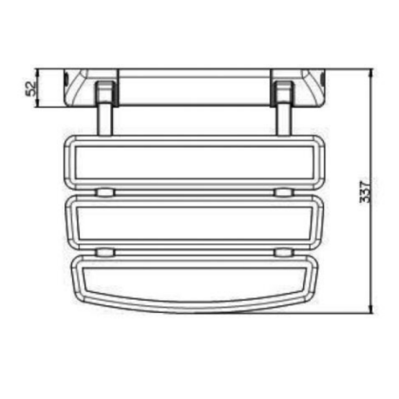 Varia Duschklappsitz ABS – Sitzfläche 35 × 33,7 cm, bis 160 kg, Weiß/Chrom – 1 Stück