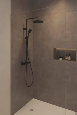 DU Duschsystem 1000 MinusFlow Brausethermostat, Schwarz Matt