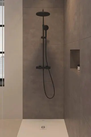 DU Duschsystem 1000 MinusFlow Brausethermostat, Schwarz Matt