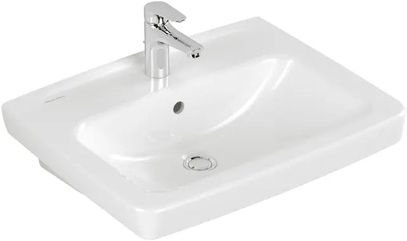 V&B Waschbecken Newo 600x470mm Eckig 1HL mit Überlauf Weiß Alpin