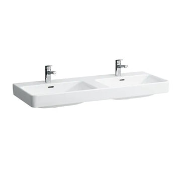 Laufen PRO S 814966 Doppelwaschtisch unterbaufähig  Sanitärkeramik weiß 1200x465x95 1 Hahnloch mittig mit Überlauf