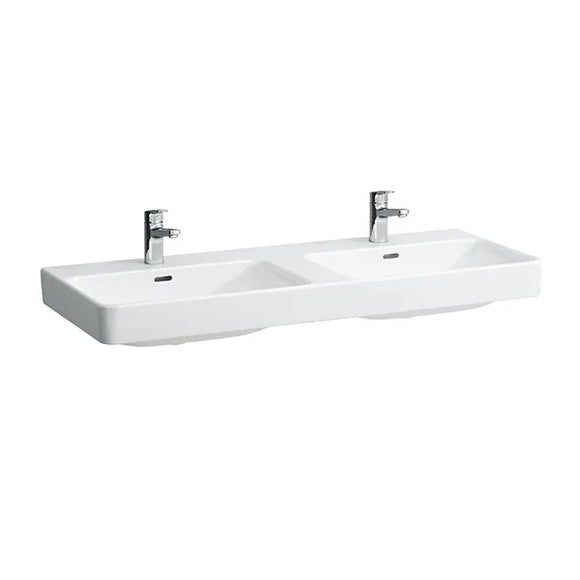 Laufen PRO S 814966 Doppelwaschtisch unterbaufähig  Sanitärkeramik weiß 1200x465x95 1 Hahnloch mittig mit Überlauf
