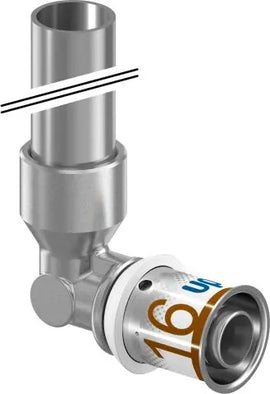 Uponor S-Press PLUS Heizkörper-Anschlusswinkel 16-15CU 350 mm plattiert