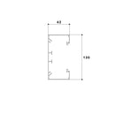 Brüstungskanal-Unterteil | BRA3 | 130 × 62 mm | Aluminium natureloxiert | 2 m-2