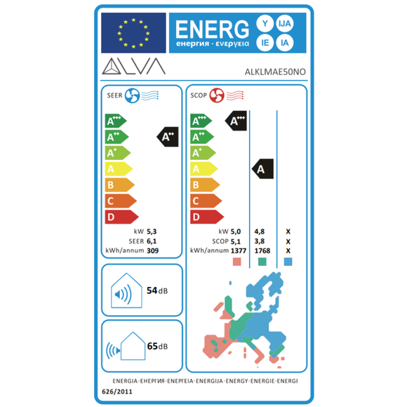 Nova Klima Multisplit Set 4,5 kW | 2 Innengeräte (1x 2,0kW + 1x 2,5 kW) | 1 x Fernbedienung