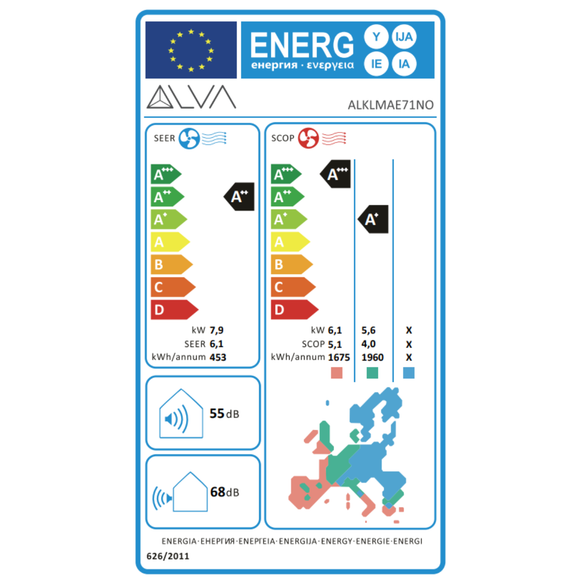 Nova Klima Multisplit Set 7,3 kW | 2 Innengeräte (2x 3,5 kW) | 1 x Fernbedienung