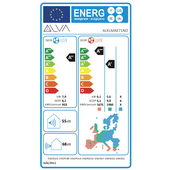 Nova Klima Multisplit Set 7,9 kW | 3 Innengeräte (3x 2,0 kW) | 1 x Fernbedienung