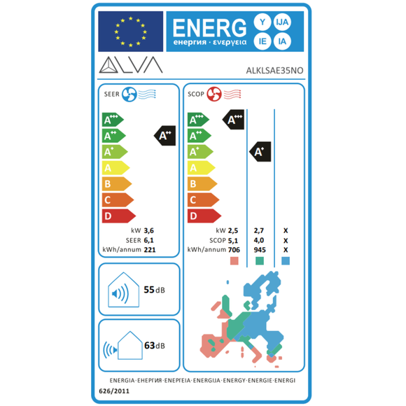 Nova Klima Single-Split Set 3,5 kW | Wandgerät & Außeneinheit