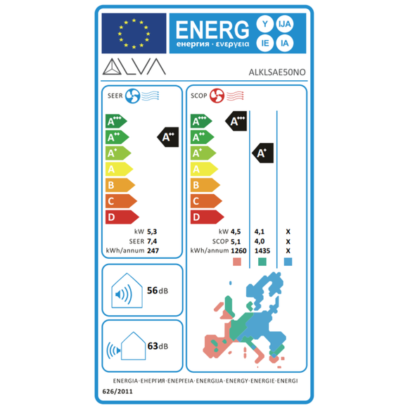 Nova Klima Single-Split Set 5,0 kW | Wandgerät & Außeneinheit