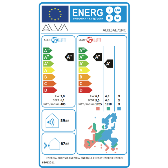 Nova Klima Single-Split Set 7,0 kW | Wandgerät & Außeneinheit