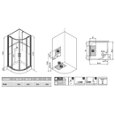 Forta – Komplettdusche Runddusche 90 × 90 cm mit Thermostat und ESG Clean, Weiß – 1 Stück-2