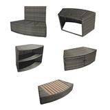 NetSpa Octopus Whirlpool mit Möbelset – Halbfester Outdoor-Whirlpool für 4–6 Personen