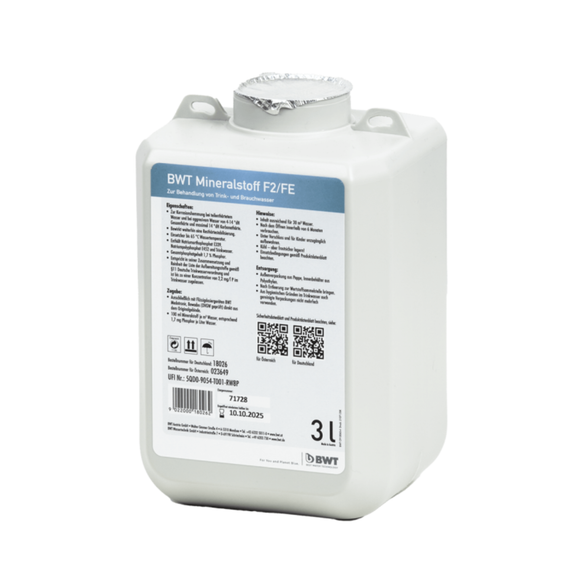 BWT Mineralstoff F2/FE  für teilenthärtetes, aggressives Wasser – 3 Liter