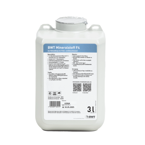 BWT – Mineralstoff F4 3 l Box für mittelhartes bis hartes Wasser – 1 Stück