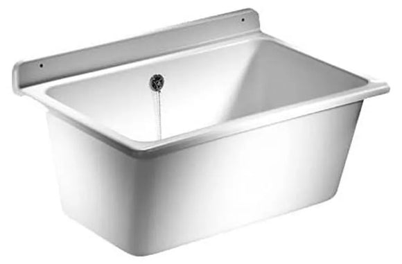 EISENBERG Waschtrog | 35 L mit Überlauf, Ablaufventil & Befestigungsset – Weiß