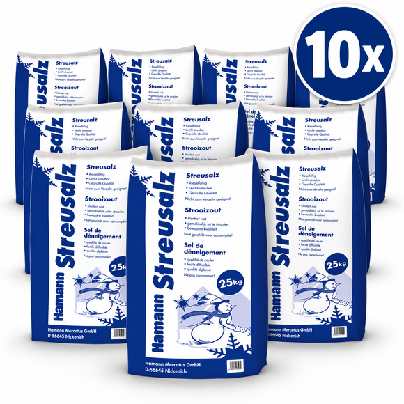 Streusalz / Auftausalz | 250 kg |  10 x 25kg - Sackware |